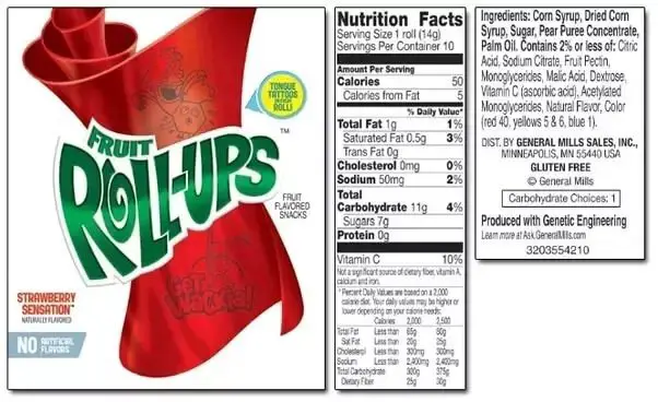 Fruit Roll Ups Nutritional Values